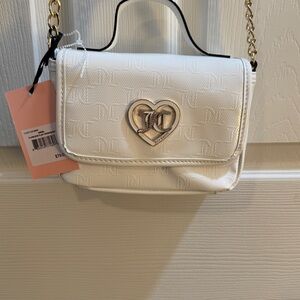 Juicy Couture White Crossbody Bag with Heart Emblem